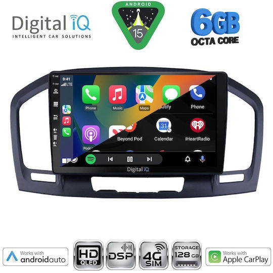 Digital IQ Ηχοσύστημα Αυτοκινήτου για Opel Insignia 2008-2013 (Bluetooth/USB/WiFi/GPS/Apple-Carplay/Android-Auto) με Οθόνη Αφής 9"