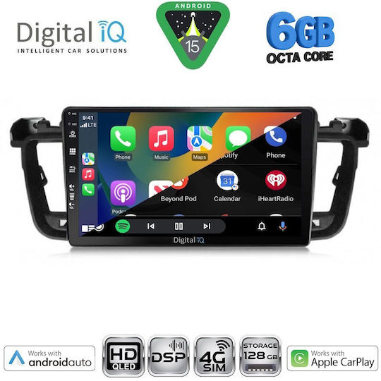Digital IQ Ηχοσύστημα Αυτοκινήτου για Peugeot 508 2010-2016 (Bluetooth/USB/WiFi/GPS/Apple-Carplay/Android-Auto) με Οθόνη Αφής 9"