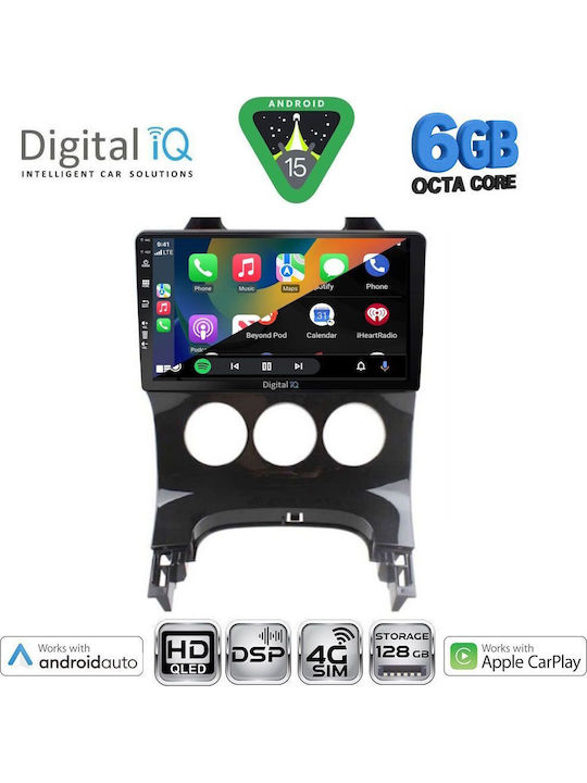 Digital IQ Car Audio System for Peugeot 3008 2008-2016 with A/C Bluetooth USB WiFi GPS Apple CarPlay Android Auto with 9" Touch Screen