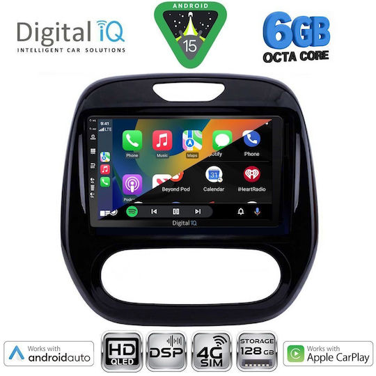 Digital IQ Ηχοσύστημα Αυτοκινήτου για Renault Captur 2013-2019 (Bluetooth/USB/WiFi/GPS/Apple-Carplay/Android-Auto) με Οθόνη Αφής 9"