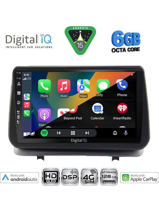 Digital IQ Car Audio System for Renault Clio 2005-2011 Bluetooth USB WiFi GPS Apple CarPlay Android Auto with 9" Touch Screen