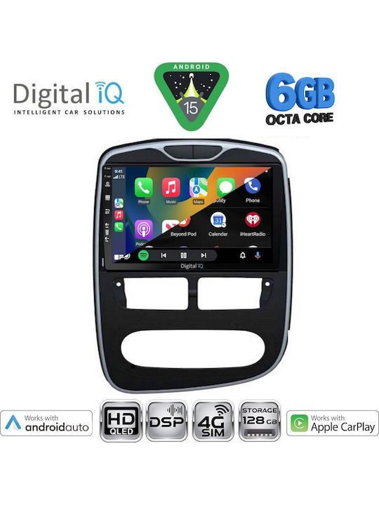 Digital IQ Car Audio System for Renault Clio 2012-2015 Bluetooth USB WiFi GPS Apple CarPlay Android Auto with 10" Touch Screen