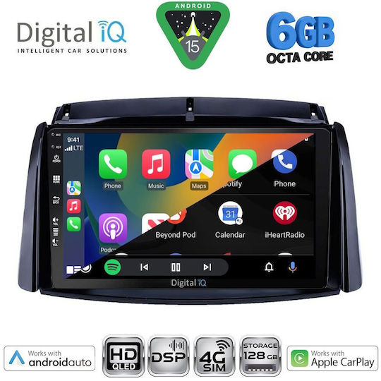 Digital IQ Car Audio System for Renault Koleos 2006-2016 Bluetooth USB WiFi GPS Apple CarPlay Android Auto with 9" Touch Screen