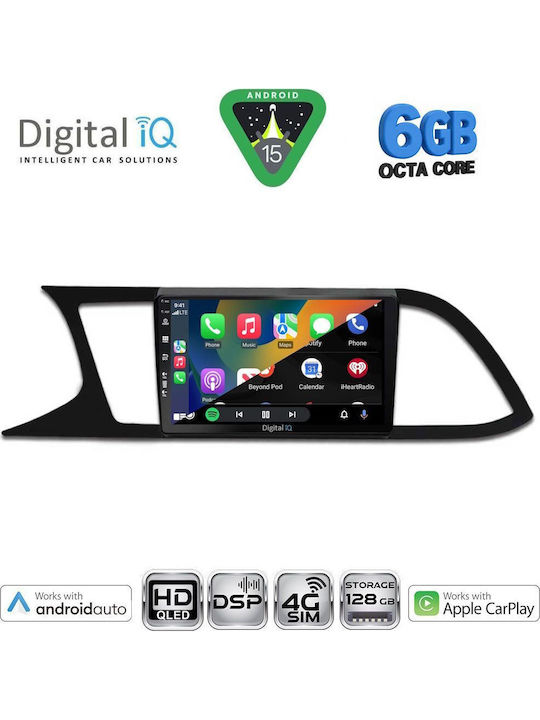 Digital IQ Car Audio System for Seat Leon 2012-2021 (Bluetooth/USB/WiFi/GPS/Apple CarPlay/Android Auto) with 9" Touch Screen