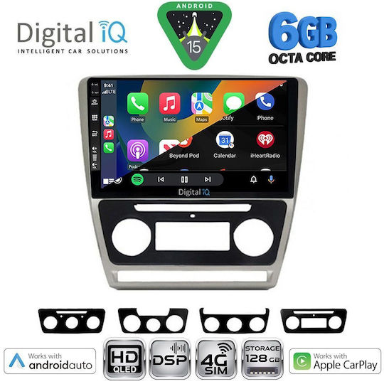 Digital IQ Car Audio System for Skoda Octavia 2005-2012 Bluetooth USB WiFi GPS Apple CarPlay Android Auto with 10" Touch Screen