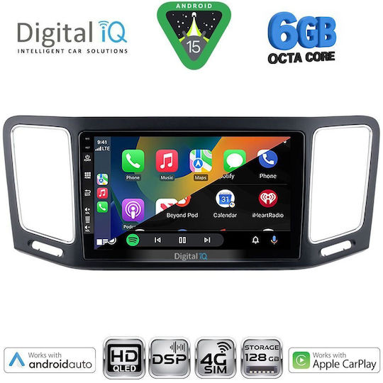 Digital IQ Car Audio System for Volkswagen Sharan 2011-2023 Bluetooth USB WiFi GPS Apple CarPlay Android Auto with 9" Touch Screen