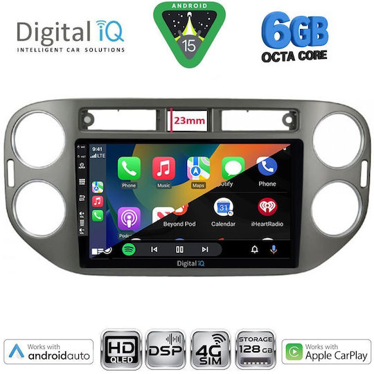 Digital IQ Car Audio System for Volkswagen Tiguan 2011-2016 (Bluetooth/USB/WiFi/GPS/Apple CarPlay/Android Auto) with 9" Touch Screen
