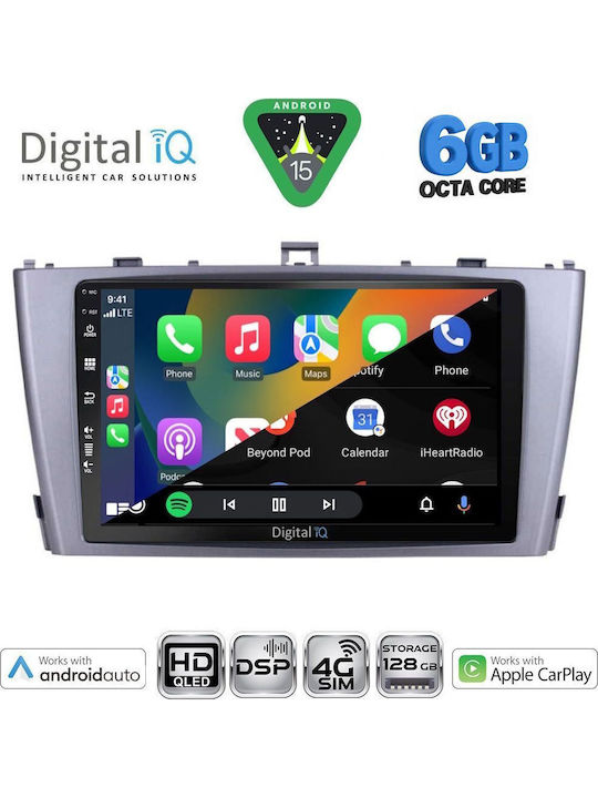 Digital IQ Car Audio System for Toyota Avensis 2009-2015 Bluetooth USB WiFi GPS Apple CarPlay Android Auto with 9" Touch Screen