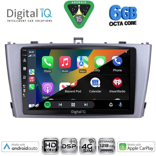 Digital IQ Ηχοσύστημα Αυτοκινήτου για Toyota Avensis 2009-2015 (Bluetooth/USB/WiFi/GPS/Apple-Carplay/Android-Auto) με Οθόνη Αφής 9"