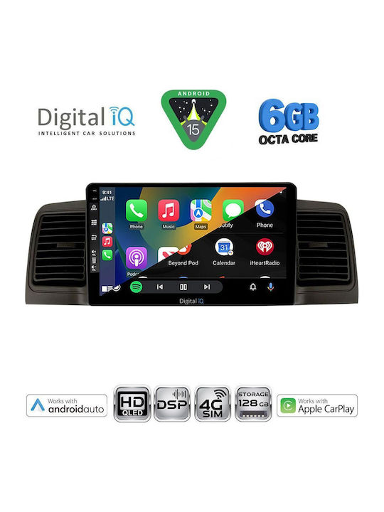 Digital IQ Car Audio System for Toyota Corolla 2001-2006 Bluetooth USB WiFi GPS Apple CarPlay Android Auto with 9" Touch Screen