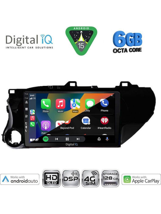 Digital IQ Car Audio System for Toyota Hilux Bluetooth USB WiFi GPS Apple CarPlay Android Auto with 10" Touch Screen