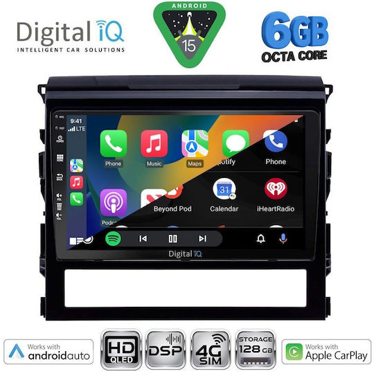 Digital IQ Car Audio System for Toyota Land Cruiser 2016-2019 Bluetooth USB WiFi GPS Apple CarPlay Android Auto with 9" Touch Screen