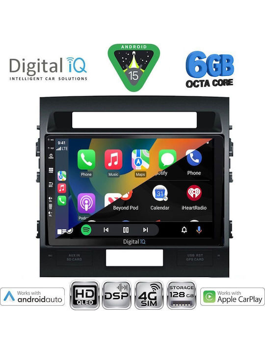 Digital IQ Car Audio System for Toyota Land Cruiser 2008-2015 Bluetooth USB WiFi GPS Apple CarPlay Android Auto with 10" Touch Screen