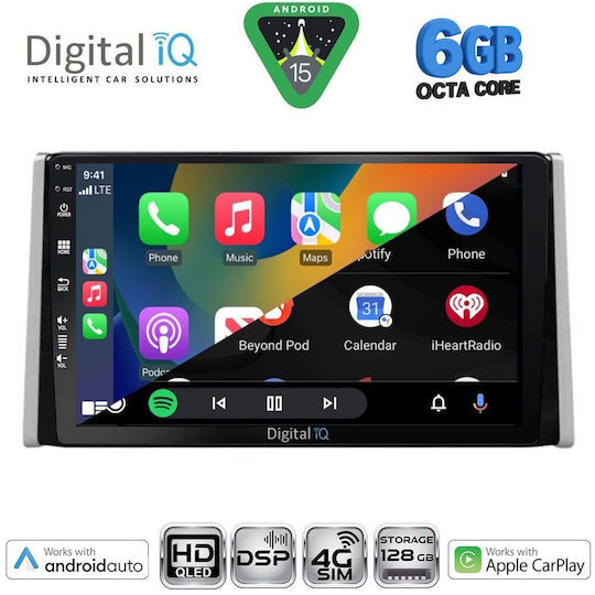 Digital IQ Car Audio System for Toyota RAV 4 Bluetooth USB WiFi GPS Apple CarPlay Android Auto with 10" Touch Screen