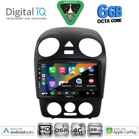 Digital IQ Ηχοσύστημα Αυτοκινήτου για Volkswagen Beetle 2004-2011 (Bluetooth/USB/WiFi/GPS/Apple-Carplay/Android-Auto) με Οθόνη Αφής 9"