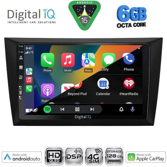 Digital IQ Ηχοσύστημα Αυτοκινήτου για Volkswagen Golf 2009-2012 (Bluetooth/USB/WiFi/GPS/Apple-Carplay/Android-Auto) με Οθόνη Αφής 9"