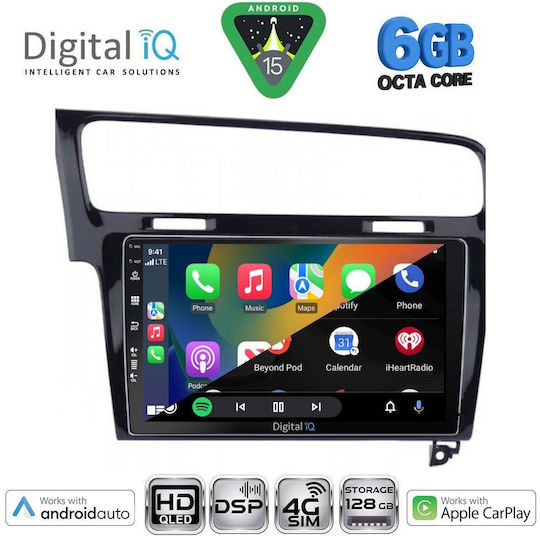 Digital IQ Ηχοσύστημα Αυτοκινήτου για Volkswagen Golf 2013-2020 (Bluetooth/USB/WiFi/GPS/Apple-Carplay/Android-Auto) με Οθόνη Αφής 10"
