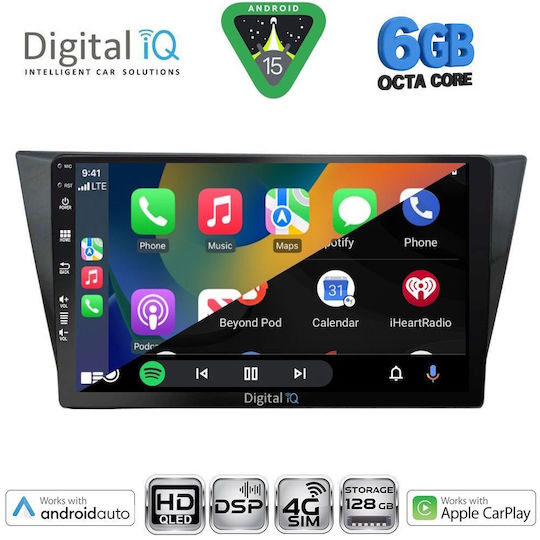 Digital IQ Ηχοσύστημα Αυτοκινήτου για Volkswagen Tiguan 2016-2022 (Bluetooth/USB/WiFi/GPS/Apple-Carplay/Android-Auto) με Οθόνη Αφής 10"