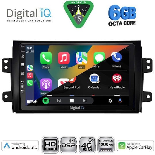 Digital IQ Car Audio System for Fiat Sedici Suzuki SX4 2005-2013 Bluetooth USB WiFi GPS Apple CarPlay Android Auto with 9" Touch Screen