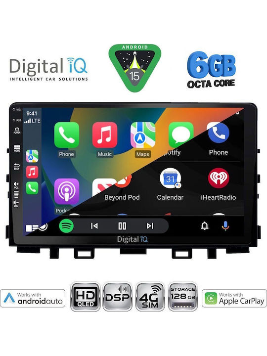 Digital IQ Car Audio System for Kia Rio / Stonic 2018-2023 (Bluetooth/USB/WiFi/GPS/Apple CarPlay/Android Auto) with 9" Touch Screen