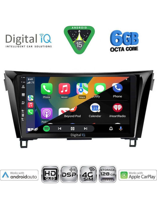 Digital IQ Car Audio System for Nissan Qashqai / X-Trail 2014-2021 Bluetooth USB WiFi GPS Apple CarPlay Android Auto with 10" Touch Screen