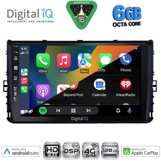 Digital IQ Car Audio System for Volkswagen Polo / T-Roc / T-Cross 2018-2022 (Bluetooth/USB/WiFi/GPS/Apple CarPlay/Android Auto) with 9" Touch Screen