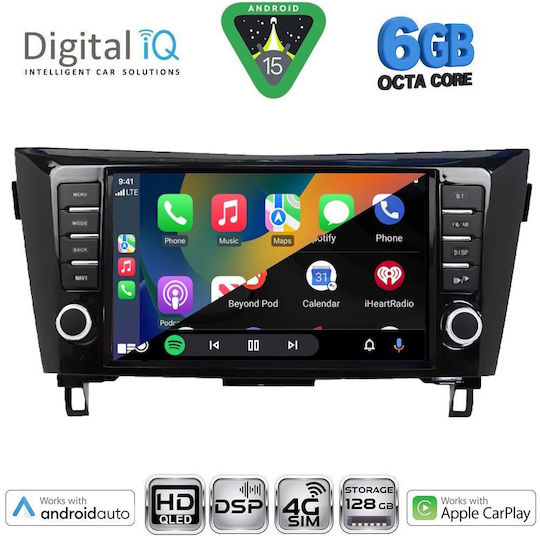 Digital IQ Ηχοσύστημα Αυτοκινήτου για Nissan Qashqai / X-Trail 2014-2021 (Bluetooth/USB/WiFi/GPS/Apple-Carplay/Android-Auto) με Οθόνη Αφής 9"
