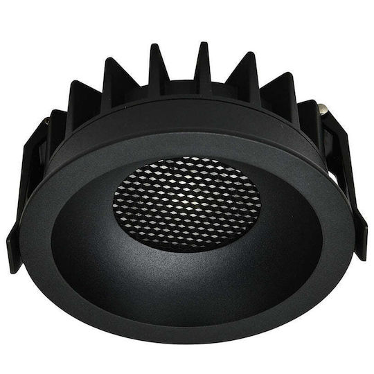 Led Cob Вградено LED 20W Кръгъл Черен Optonica Bridgelux