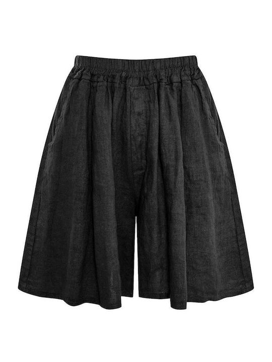 Celestino Women's Linen Bermuda Shorts Black