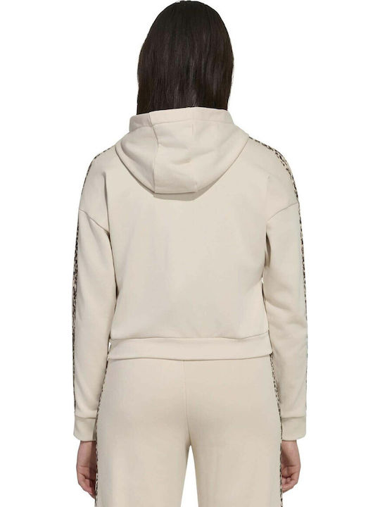 Kinder-Sweatshirt Strickjacke mit Kapuze und Taschen Beiges