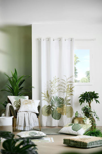 Curtain With Grommets Green 140x260cm