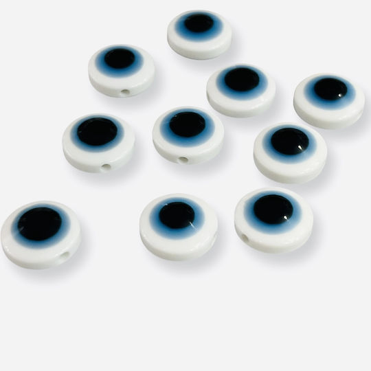 Plastic Eye Flat White 10mm Hole 1.5mm - Packaging 50 Pieces 50 pcs