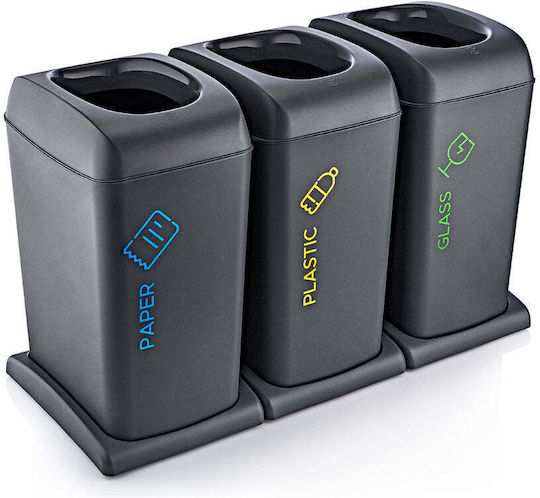 Horecano Coș de gunoi din plastic gri 40 l