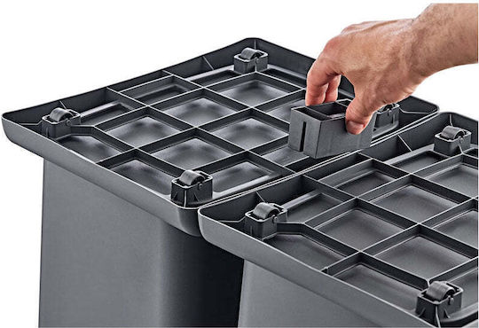 Horecano Coș de gunoi din plastic gri 40 l