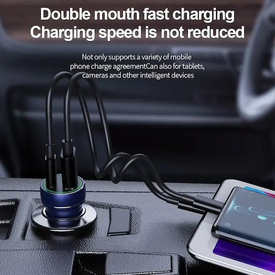 Jellico Forever Autoladegerät 20W Schnellladen mit Anschlüssen: 1xUSB-A 1xType-C zusammen mit Kabeltyp Type-C Schwarz