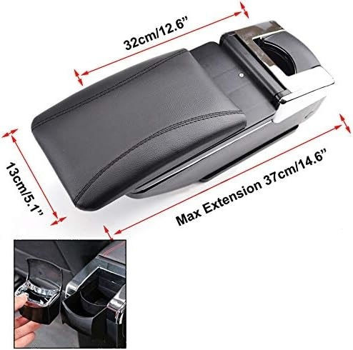 Car Armrest Leather Compatible with Dacia Duster II in Black Colour