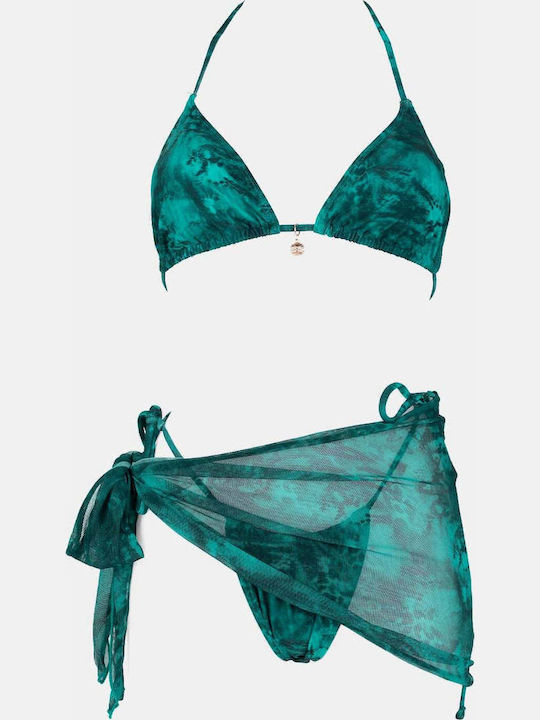 Set Bikini 3 Τεμαχίων Τριγωνάκι Πετρολ