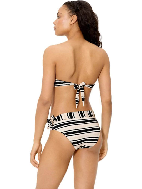 Set Bikini Push Up Striped Beige