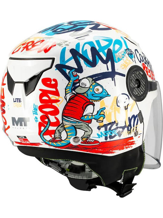 MT Lite Crew A5 White Gloss Παιδικό Κράνος Μηχανής Jet DOT / ECE 22.06 950gr