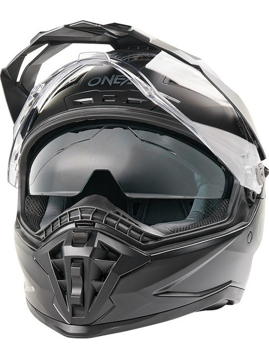 O'Neal DSRS Solid V.26 Black Matt Motorcycle Helmet Full Face ECE 22.06 with Sunvisor