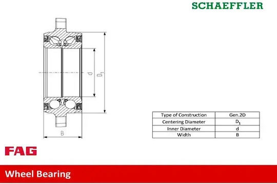 Kit Rulment Roată Față Socket 41.5x37.2mm Alfa Romeo Giulietta 1.4-2.0d 04.10-12.20