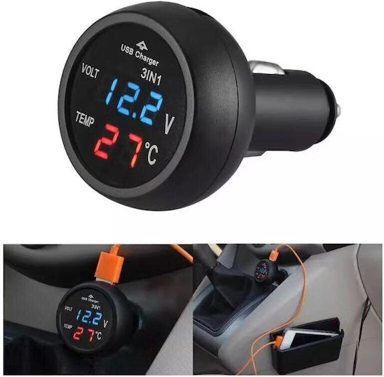 Instrument digital Voltmetru și Termometru Pentru mașină
