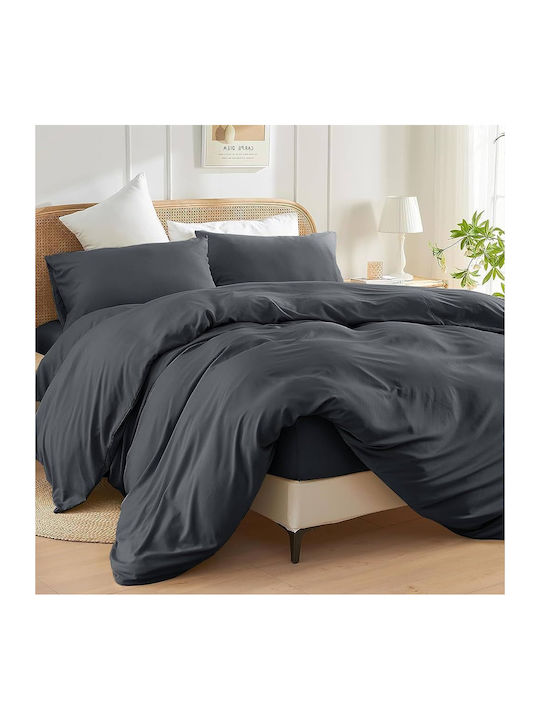 Kotonia Home Set Huse Pentru Pilote 100% Bumbac 180x200cm Semi-dublu Cu Față De Pernă Gri