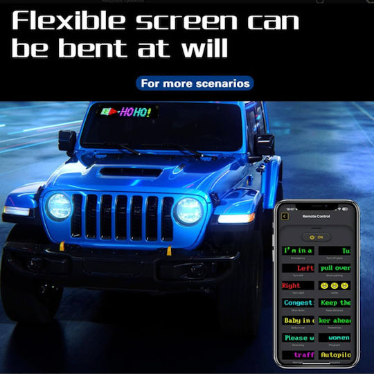 Гъвкава LED Табела RGB Bluetooth Движещи Се Изображения Текст Чрез Приложение LED Матрикс Панел 7x17.3cm OEM