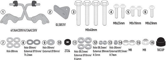 Kappa Windshield Installation Kit Ka802 Kawasaki Eliminator 500 24-26 Ac4134ak