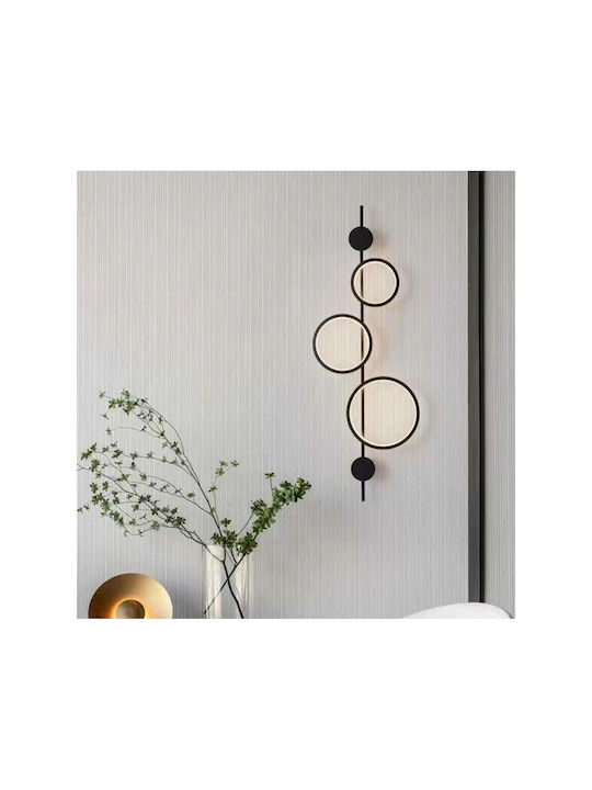 Lightplanet Lampă de Perete cu LED Integrat și Lumină Alb Rece Neagră 100x36cm