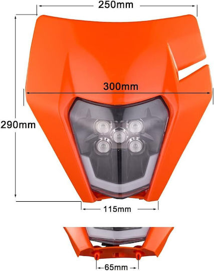 Motorrad Schutzkleidung Led Scheinwerfer Orange Klein Groß Skala Enduro Trail Straßenkämpfer