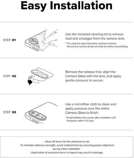Ringke Cover 2-Pack Camera Protection Tempered Glass Black for Galaxy A37 / A57 5g