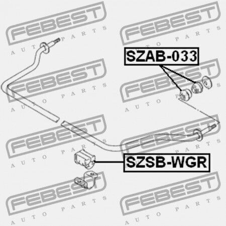 Stabilizer Bar Bushing Front Suzuki Alto II Ignis 03 Febest Szsbwgr-4674