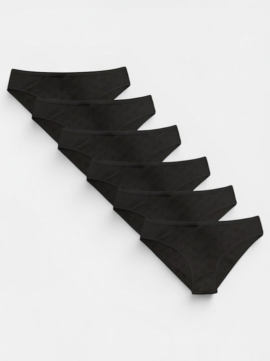 Βαμβακερά Γυναικεία Slip MultiPack Μαύρα
